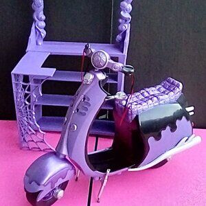 Custom Monster high Purple doll scooter & Shelf OOAK